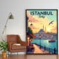 Poster Frame in living room Psd Mockup