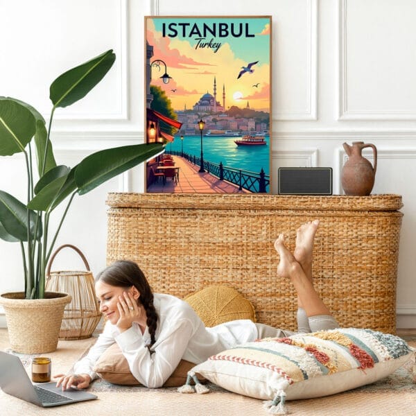 Picture frame mockup psd with bohemian home decor Picture frame mockup psd with bohemian home decor