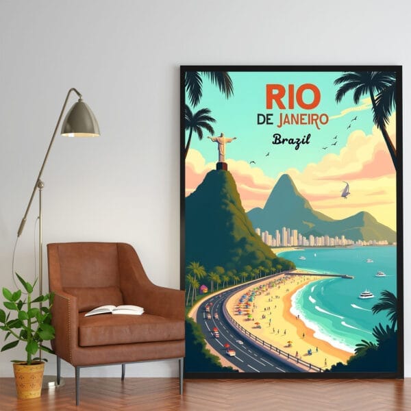 Poster Frame in living room Psd Mockup Poster Frame in living room Psd Mockup