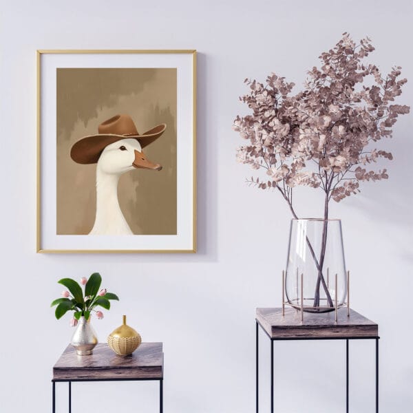 silly cowboy goose print single basic-2 silly cowboy goose print single basic-2