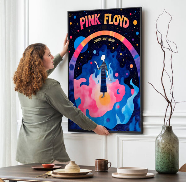 Picture frame mockup psd hanging on wall minimal interior design Picture frame mockup psd hanging on wall minimal interior design