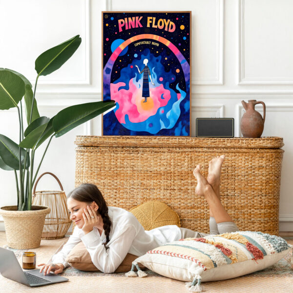 Picture frame mockup psd with bohemian home decor Picture frame mockup psd with bohemian home decor