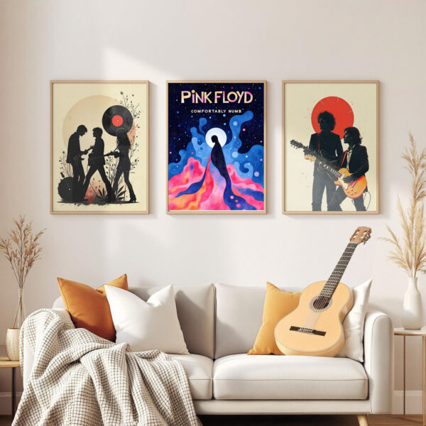 Comfortably Numb – Psychedelic Dreamscape v2 3-frames-wall Pink Floyd Comfortably Numb Wall Art