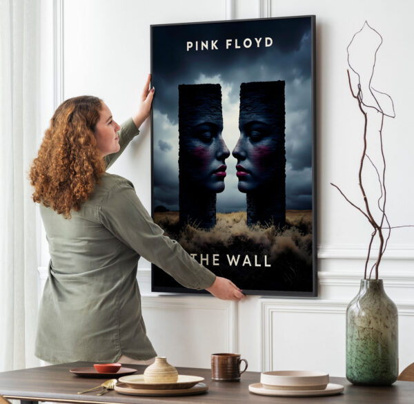 Picture frame mockup psd hanging on wall minimal interior design Picture frame mockup psd hanging on wall minimal interior design