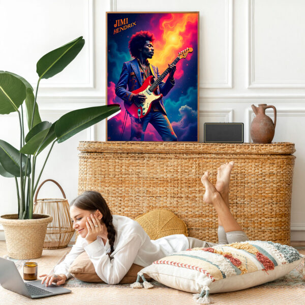 Picture frame mockup psd with bohemian home decor Picture frame mockup psd with bohemian home decor