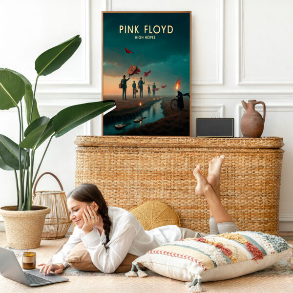 Picture frame mockup psd with bohemian home decor Picture frame mockup psd with bohemian home decor