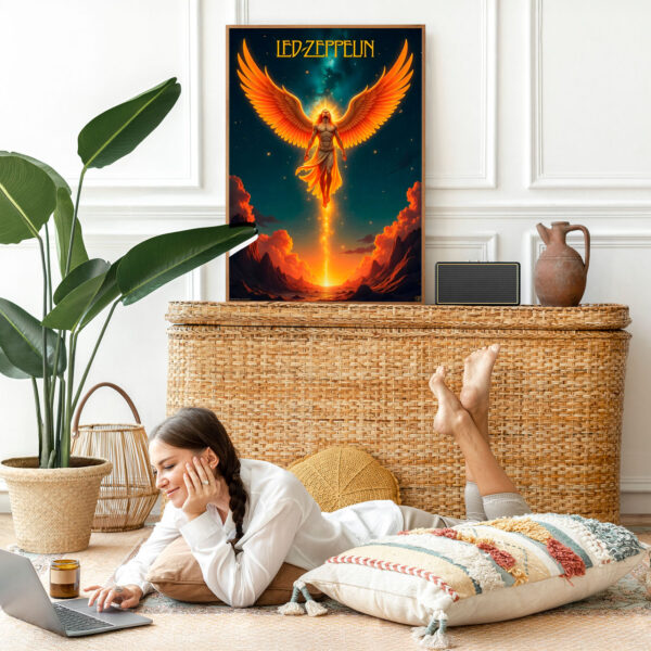 Picture frame mockup psd with bohemian home decor Picture frame mockup psd with bohemian home decor