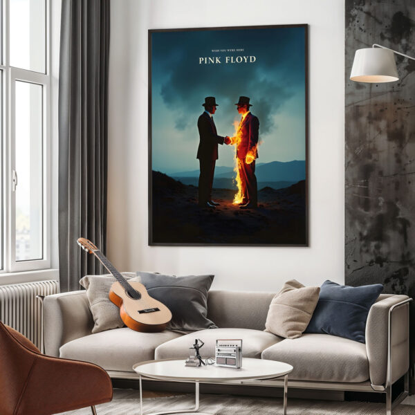 Wish You Were Here – Burning Handshake Detailed-Basic-Wall Wish You Were Here – Burning Handshake Detailed-Basic-Wall