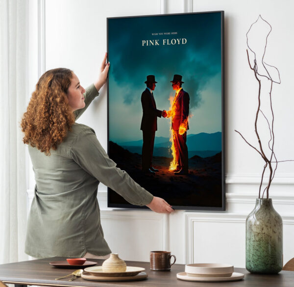 Picture frame mockup psd hanging on wall minimal interior design Picture frame mockup psd hanging on wall minimal interior design