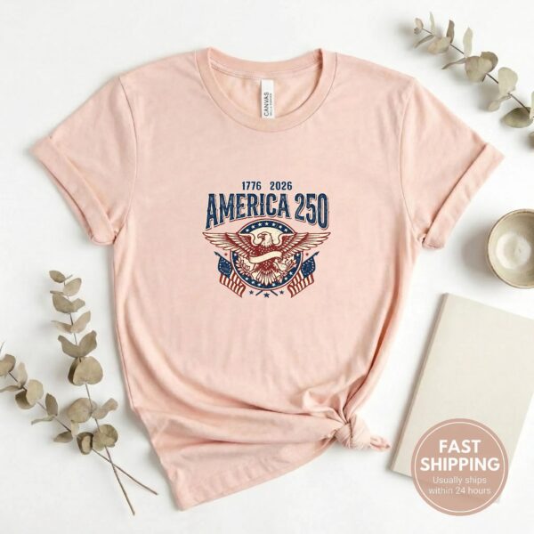 America 250 Patriotic Shirt – Retro USA Style, Bold Collegiate Look, Wear Your American Pride With Style America 250 Patriotic Shirt – Retro USA Style, Bold Collegiate Look, Wear Your American Pride With Style