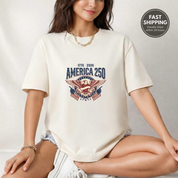 America 250 Patriotic Shirt – Retro USA Style, Bold Collegiate Look, Wear Your American Pride With Style America 250 Patriotic Shirt – Retro USA Style, Bold Collegiate Look, Wear Your American Pride With Style