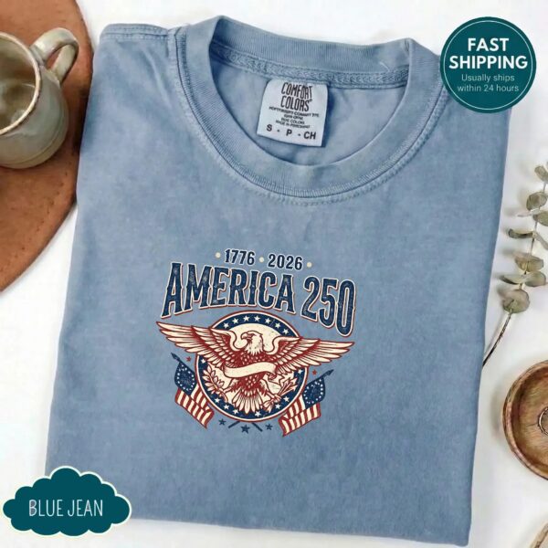 America 250 Patriotic Shirt – Retro USA Style, Bold Collegiate Look, Wear Your American Pride With Style America 250 Patriotic Shirt – Retro USA Style, Bold Collegiate Look, Wear Your American Pride With Style