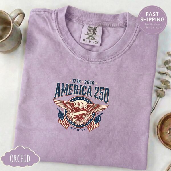 America 250 Patriotic Shirt – Retro USA Style, Bold Collegiate Look, Wear Your American Pride With Style America 250 Patriotic Shirt – Retro USA Style, Bold Collegiate Look, Wear Your American Pride With Style