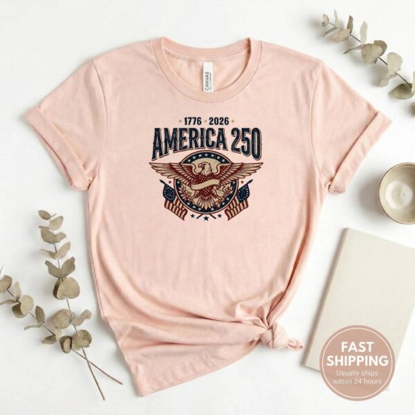 America 250 Patriotic Shirt – Retro USA Style, Bold Collegiate Look, Wear Your American Pride With Style America 250 Patriotic Shirt – Retro USA Style, Bold Collegiate Look, Wear Your American Pride With Style