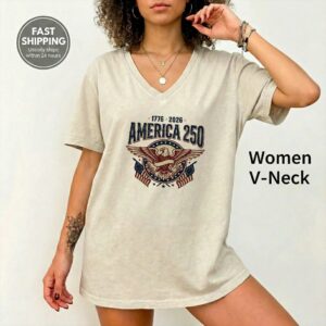 America 250 Patriotic Shirt – Retro USA Style, Bold Collegiate Look, Wear Your American Pride With Style