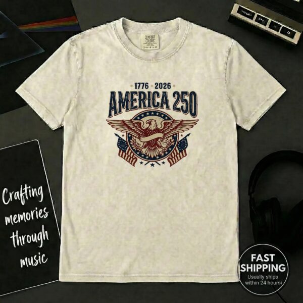 America 250 Patriotic Shirt – Retro USA Style, Bold Collegiate Look, Wear Your American Pride With Style America 250 Patriotic Shirt – Retro USA Style, Bold Collegiate Look, Wear Your American Pride With Style