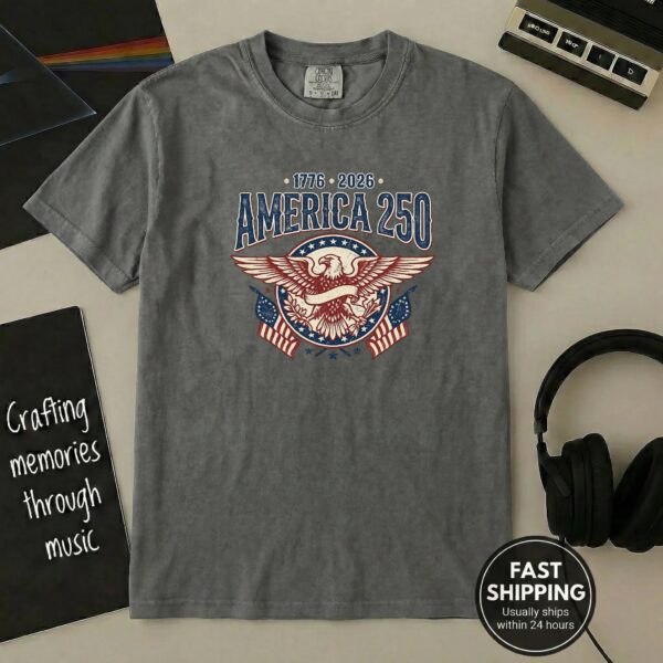America 250 Patriotic Shirt – Retro USA Style, Bold Collegiate Look, Wear Your American Pride With Style America 250 Patriotic Shirt – Retro USA Style, Bold Collegiate Look, Wear Your American Pride With Style