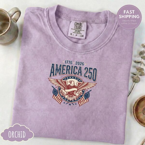 America 250 Patriotic Shirt – Retro USA Style, Bold Collegiate Look, Wear Your American Pride With Style America 250 Patriotic Shirt – Retro USA Style, Bold Collegiate Look, Wear Your American Pride With Style