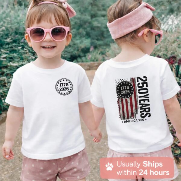 America 250th Kids Shirt – Vintage Flag Style, 100% Cotton Comfort, Distressed Flag Design, Ideal For Patriotic Events America 250th Kids Shirt – Vintage Flag Style, 100% Cotton Comfort, Distressed Flag Design, Ideal For Patriotic Events
