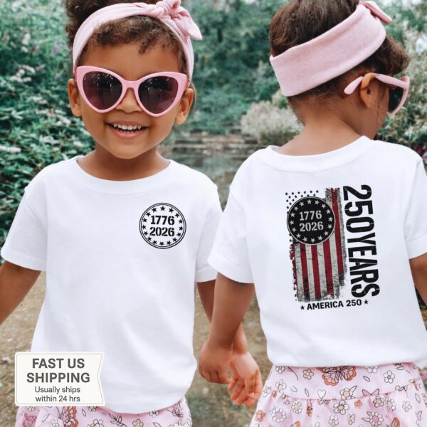 America 250th Kids Shirt – Vintage Flag Style, 100% Cotton Comfort, Distressed Flag Design, Ideal For Patriotic Events America 250th Kids Shirt – Vintage Flag Style, 100% Cotton Comfort, Distressed Flag Design, Ideal For Patriotic Events