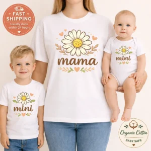 Mama Mini Matching set – Boho Pastel Style, Soft Comfort, Mommy and Me Outfit, Ideal for Mother’s Day