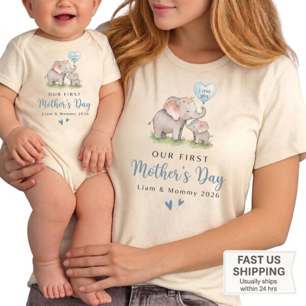 First Mother’s Day Matching Outfit – Mom and Baby Boy Set, Personalized Baby Bodysuit & Mom Shirt, Our First Mother’s Day Gift First Mother’s Day Matching Outfit – Mom and Baby Boy Set, Personalized Baby Bodysuit & Mom Shirt, Our First Mother’s Day Gift