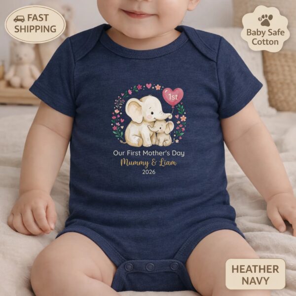 First Mothers Day Onesie – Personalized Elephant Design, Cherished Keepsake, Celebrating Mom’s First Year First Mothers Day Onesie – Personalized Elephant Design, Cherished Keepsake, Celebrating Mom’s First Year