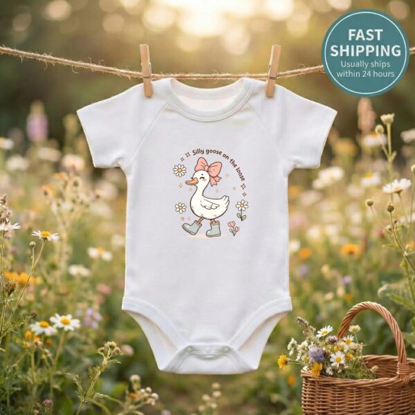 Silly Goose Onesie – Perfect Gift For Baby Girls, High-Quality Comfort, Adorable Spring Wardrobe Addition