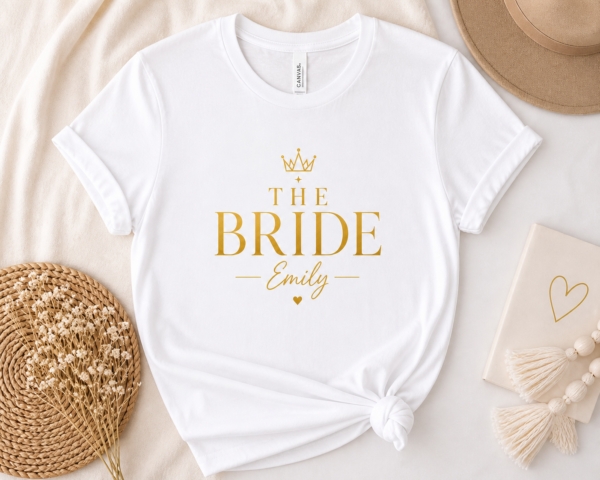 bride mocukup custom bridal t shirt t-shirt styled product photo