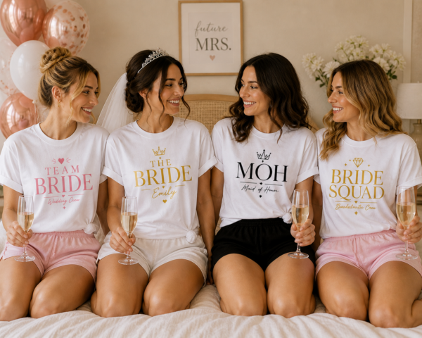 brideteammockup custom bridal t shirt t-shirt front view