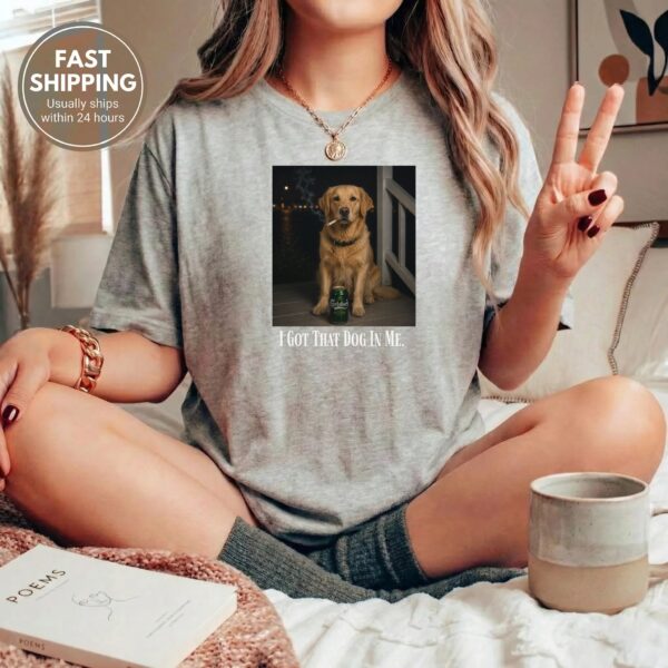 Custom Dog T Shirt – Dog Dad Gift | Retro Puppy Portrait custom dog t shirt t-shirt product photo