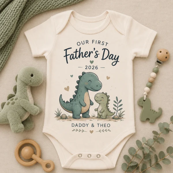 fathers day mockup5 first fathers day matching set baby bodysuit product photo