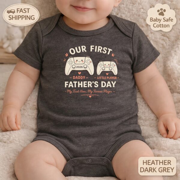 First Fathers Day Gamer Set Daddy And Baby Matching Outfit first fathers day gamer set baby bodysuit product photo