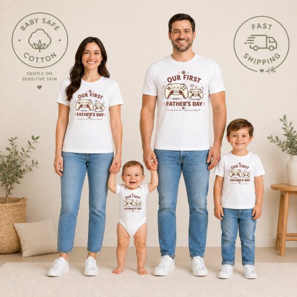 First Fathers Day Gamer Set Daddy And Baby Matching Outfit first fathers day gamer set baby bodysuit