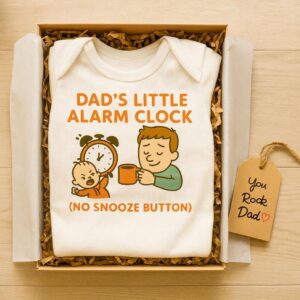 Funny Dad Baby Onesie: Tired Dad's Little Alarm Clock