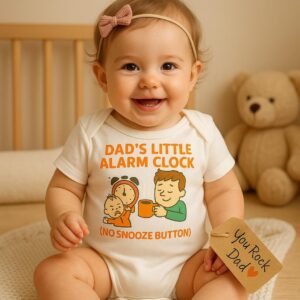 Funny Dad Baby Onesie: Tired Dad's Little Alarm Clock