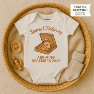 Custom Baby Announcement Onesie – Funny Reveal Gift for Husband – Personalized Due Date Bodysuit - Funny Pregnancy Announcement Gift