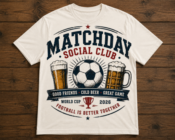 matchdaysocialclub mockup funny world cup shirt t-shirt product photo