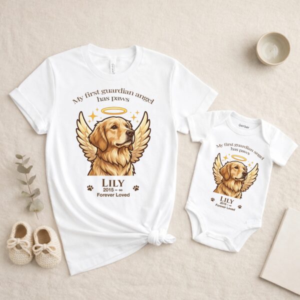 Pet Memorial Family Outfit, Personalized Matching Set, Onesie & Shirt pet memorial family outfit natural light