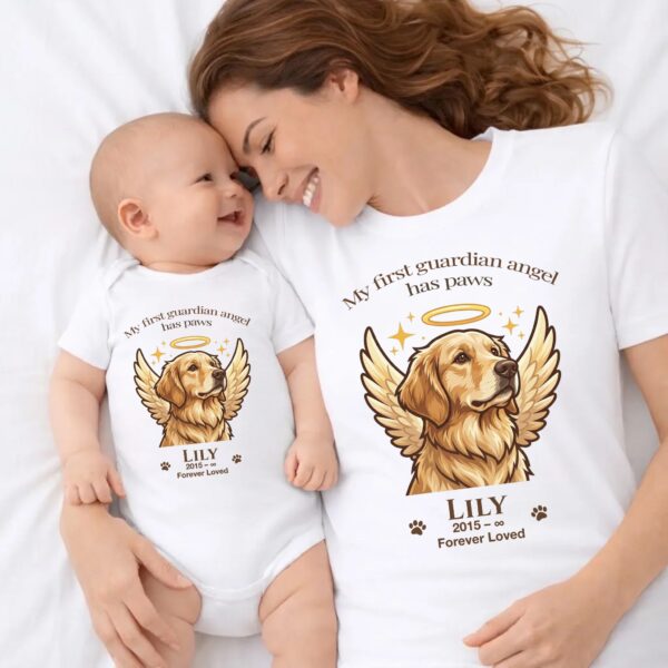 Pet Memorial Family Outfit, Personalized Matching Set, Onesie & Shirt pet memorial family outfit detail shot