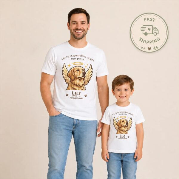 Pet Memorial Family Outfit, Personalized Matching Set, Onesie & Shirt pet memorial family outfit on model