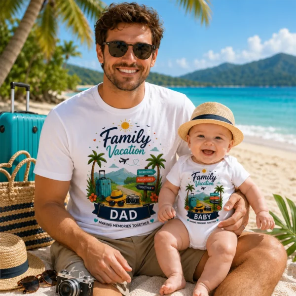 Family-vocation-4 Family Vacation Shirts, Mom Dad Baby Sibling Tees baby bodysuit lifestyle scene