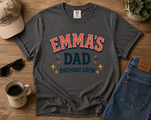 bdad2 personalized birthday crew shirt t-shirt styled product photo