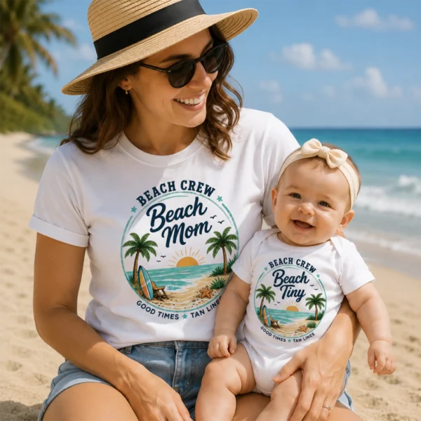 beach-crew-4 Family Beach Shirts baby bodysuit styled product photo