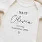 pregnancy announcement baby bodysuit close-up detail