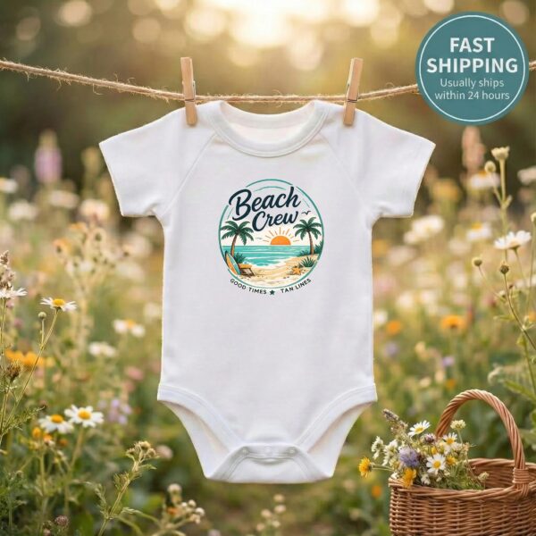 Family Beach Shirts, Baby Beach Crew Matching Vacation Shirts Family Beach Shirts baby bodysuit product photo