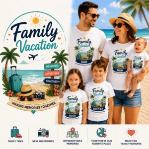 Family Vacation Shirts, Mom Dad Baby Sibling Tees baby bodysuit