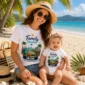 Family Vacation Shirts, Mom Dad Baby Sibling Tees baby bodysuit mockup view