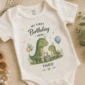 My First Birthday Dino Shirts baby bodysuit product photo
