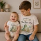 My First Birthday Dino Shirts baby bodysuit alternate angle
